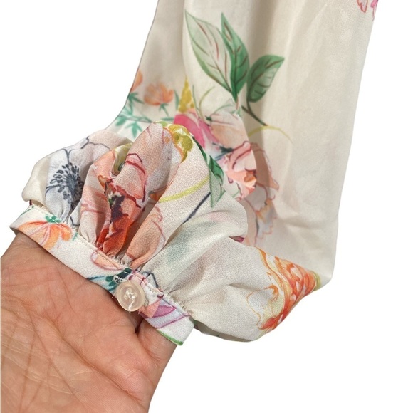 Yumi Kim Spring Floral Long Sleeve Maxi Dress With Open Sides Small - Picture 6 of 8